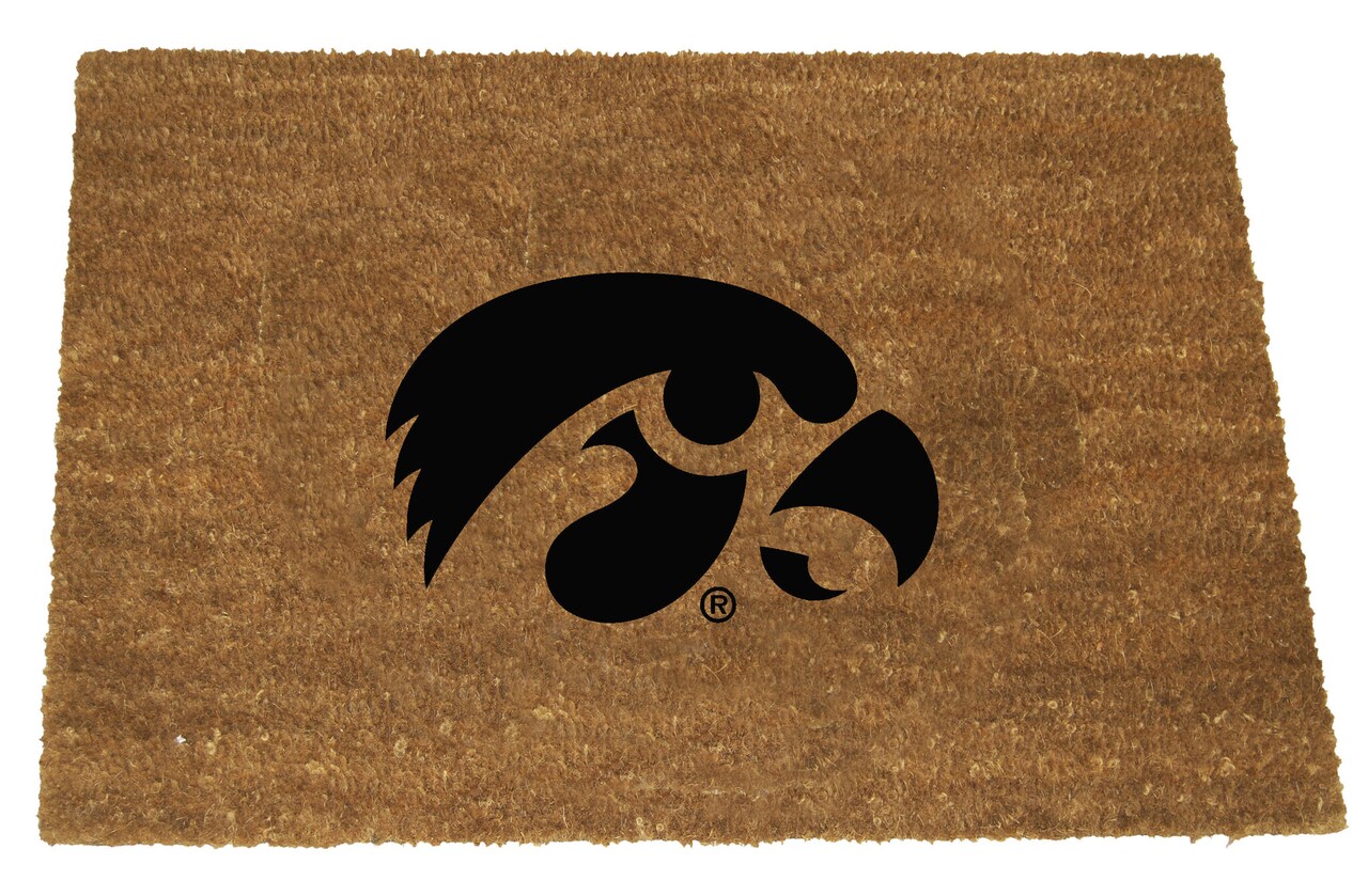 The Memory Company NCAA Iowa Hawkeyes Logo Rectangular Coir Door Mat 29.5" x 19.5"